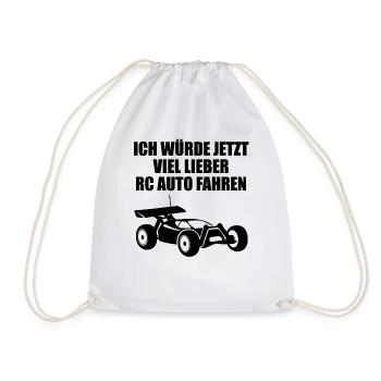 Modellauto RC Auto Car Modellbau Spruch Geschenk - Turnbeutel - Weiß - Vorne