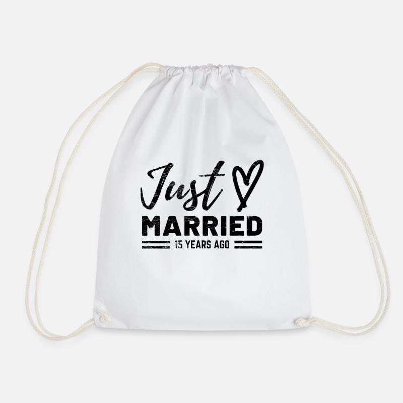 15. Hochzeitstag - Turnbeutel - Weiß