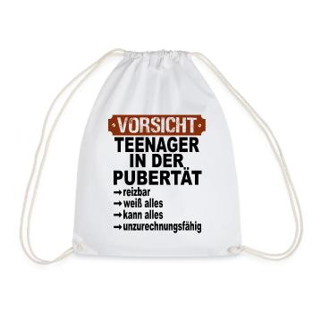 Vorsicht Teenager in der Pubertät - Turnbeutel - Weiß - Vorne