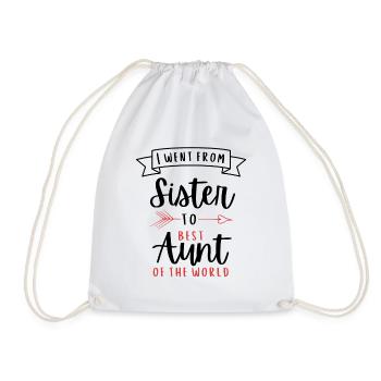 Sister Best Aunt of the World Family Carriage - Drawstring Bag - white - Front