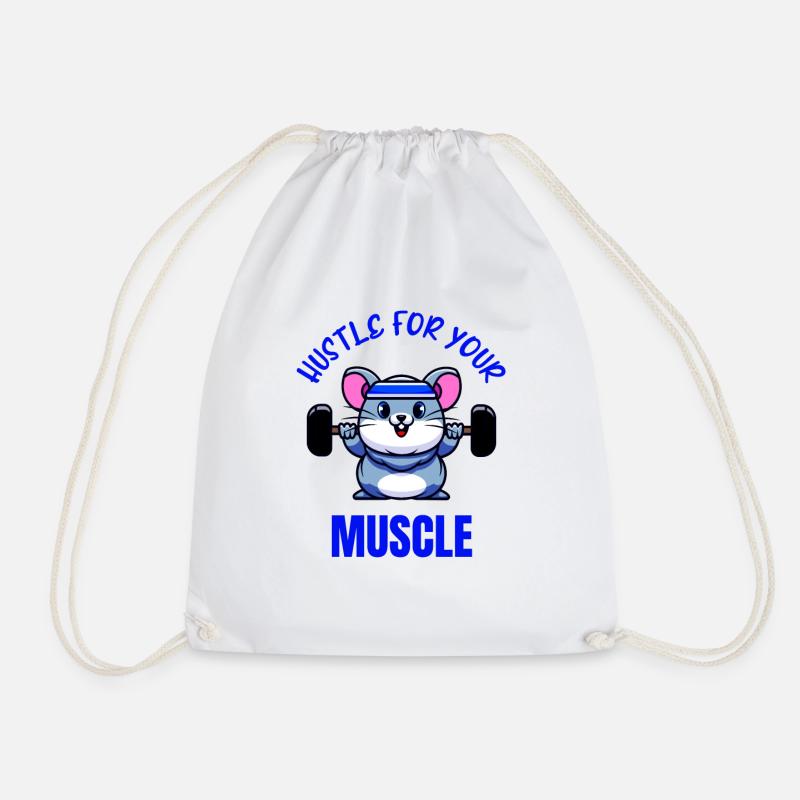 Maus Workout Krafttraining Lustiger Bodybuilder - Turnbeutel - Weiß