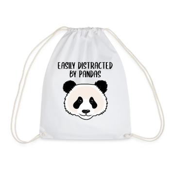 Panda Geschenk Damen Herren Kinder Lustiger Spruch - Turnbeutel - Weiß - Vorne