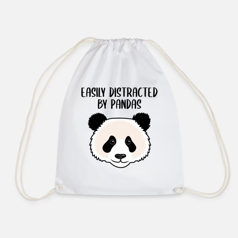Panda Geschenk Damen Herren Kinder Lustiger Spruch - Turnbeutel - Weiß