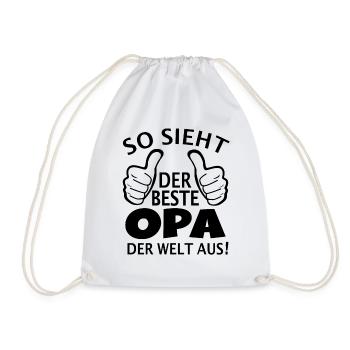 So sieht der beste Opa der Welt aus Vatertag Opi - Turnbeutel - Weiß - Vorne