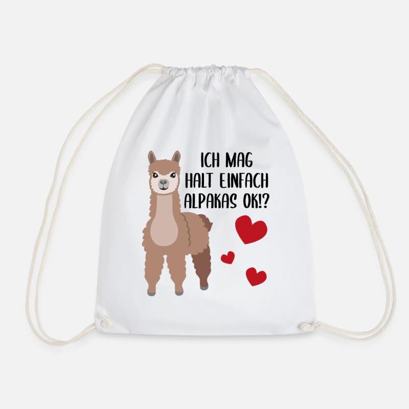 Lama Alpaka Geschenk Lustiger Spruch Witzig - Turnbeutel - Weiß