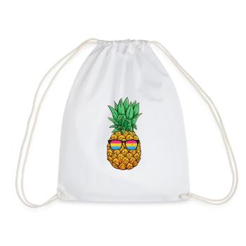 Pansexual Pride Ananas mit Pansexualität Brille - Turnbeutel - Weiß - Vorne