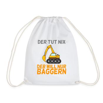 Bagger Baggern - Turnbeutel - Weiß - Vorne