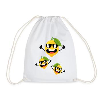 Lemon Face Lemon Funny Lemon Lemon - Drawstring Bag - white - Front