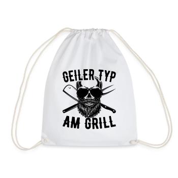Geiler Typ Am Grill Grillmeister Grillen Vatertag - Turnbeutel - Weiß - Vorne