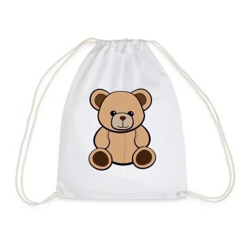 Teddy Bear Teddy Plush Bear Cuddly Toy Gift - Drawstring Bag - white - Front