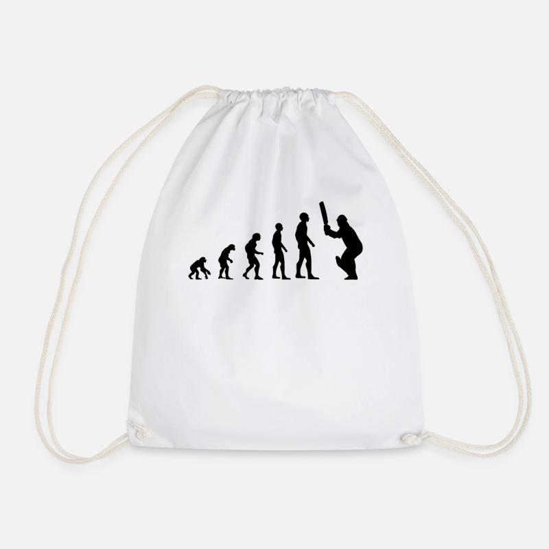 Cricket Players Fans Cricket Evolution Gift - Drawstring Bag - white