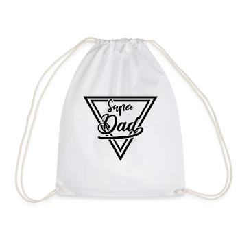 super dad - Drawstring Bag - white - Front
