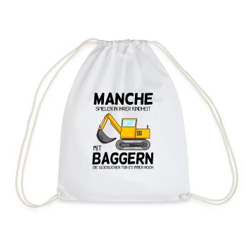 Bagger Spruch Erwachsene - Turnbeutel - Weiß - Vorne