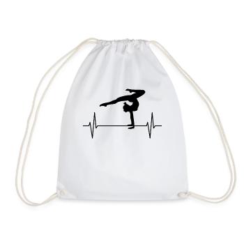 Gymnastique battement de coeur ligne cadeau dames filles - Sac de sport léger - blanc - Devant