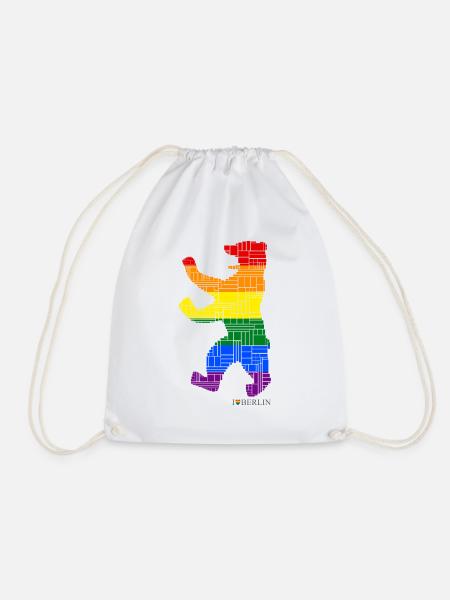 Berlin - Berliner Bär - I Love Berlin - Gay Pride - Turnbeutel - Weiß