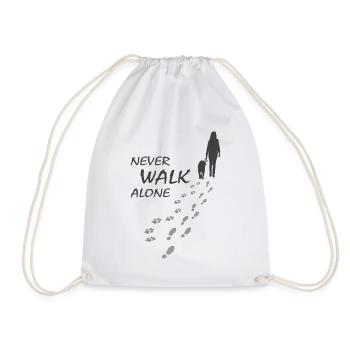 Chien - JAMAIS MARCHER SEUL, Amoureux des chiens, Promeneur de chiens - Sac de sport léger - blanc - Devant