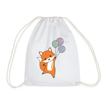 Fuchs süß Tier fliegt Luftballons Kinder - Sac de sport léger - blanc - Devant