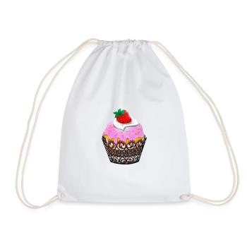 Cupcake gâteau de la cerise pâtisserie pâtisserie - Sac de sport léger - blanc - Devant