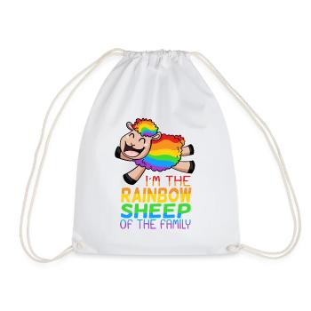 LGBT sheep cute - Drawstring Bag - white - Front