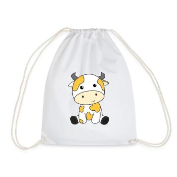 Kuh Banane Kawaii Retro japanisch Bananen Kühe - Drawstring Bag - white - Front