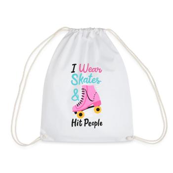 Skates Skating Rollerskater Inlineskater Inliner - Drawstring Bag - white - Front