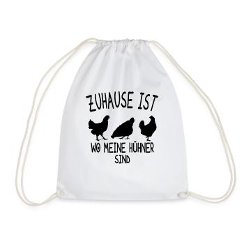 Zuhause ist wo meine Hühner sind - Landwirte - Turnbeutel - Weiß - Vorne