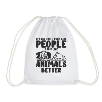 Amoureux des animaux Introverti Chat Chien Animal de compagnie - Sac de sport léger - blanc - Devant