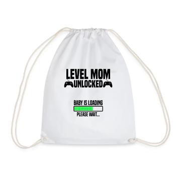 Level Mom unlocked - Turnbeutel - Weiß - Vorne