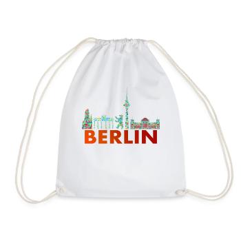 Berlin Skyline Design - TV Tower - Drawstring Bag - white - Front