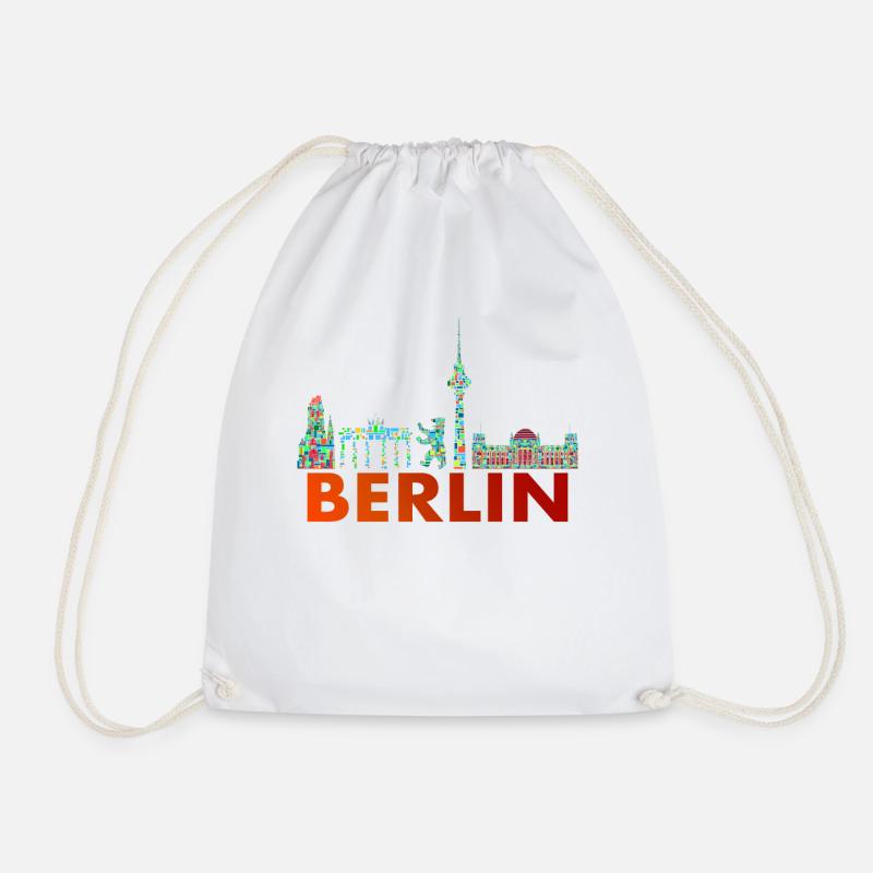 Berlin Skyline Design - Fernsehturm - Turnbeutel - Weiß