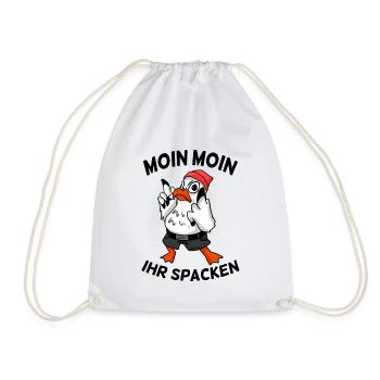 Freche Möwe - Moin Moin Ihr Spacken - Turnbeutel - Weiß - Vorne