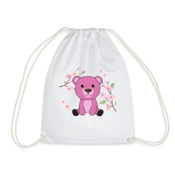 Bear cute animals for children Kawaii fantasy beings - Drawstring Bag - white - Front