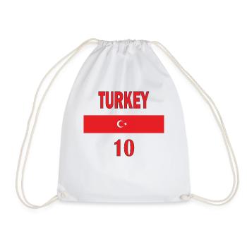 Türkische Fußballmannschaft Nummer zehn Sportgeschenk - Turnbeutel - Weiß - Vorne