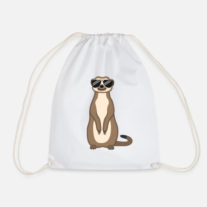 Erdmännchen Lustig Geschenk Damen Herren Kinder - Turnbeutel - Weiß