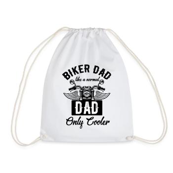 Biker Dad Like A Normal Dad Only Cooler - Drawstring Bag - white - Front