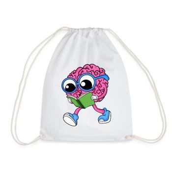 Brain on reading - Drawstring Bag - white - Front