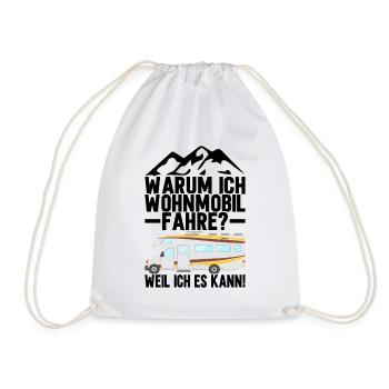 Camping Wohnmobil Camper Geschenk - Turnbeutel - Weiß - Vorne