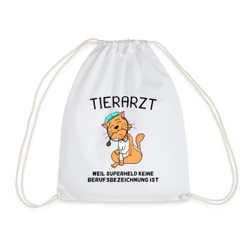 Tier Tierarzt Tiermedizin Geschenk - Turnbeutel - Weiß - Vorne