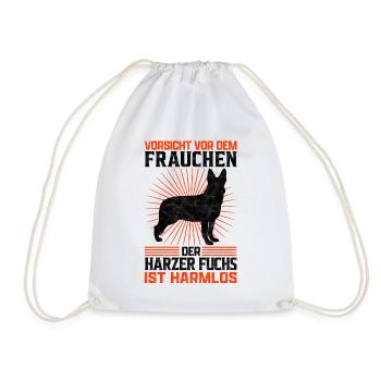 Harzer Fuchs Frauchen Hütehund Besitzerin Spruch - Turnbeutel - Weiß - Vorne