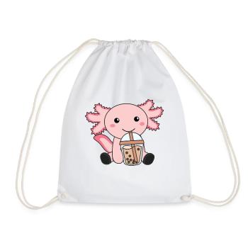 Snaxolotl Axolotl Bubble Tea amateurs de bonbons animaux - Sac de sport léger - blanc - Devant