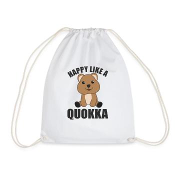 Happy like a Quokka - sweet Quokka's sweet animals - Drawstring Bag - white - Front