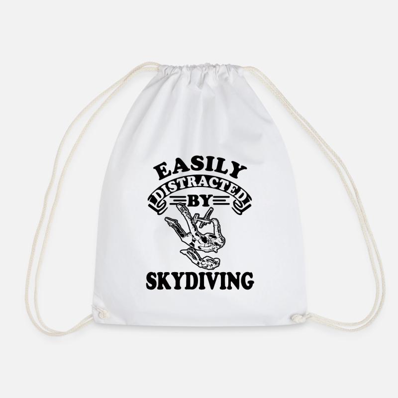 Skydiving Free Fall Gift - Drawstring Bag - white