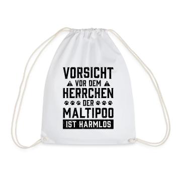 Maltipoo Herrchen Familienhund Besitzer Spruch - Turnbeutel - Weiß - Vorne