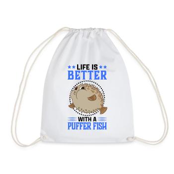 La vie est meilleure avec poisson sphérique - Sac de sport léger - blanc - Devant
