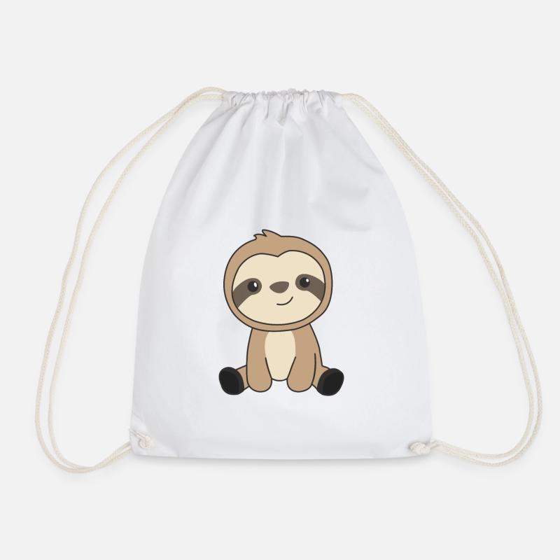 Sloth cute animals for kids funny - Drawstring Bag - white
