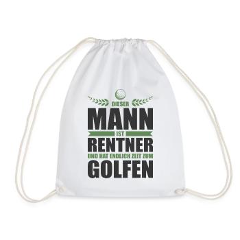 Rentner Rente Golf Golfspieler Pension Ruhestand - Turnbeutel - Weiß - Vorne