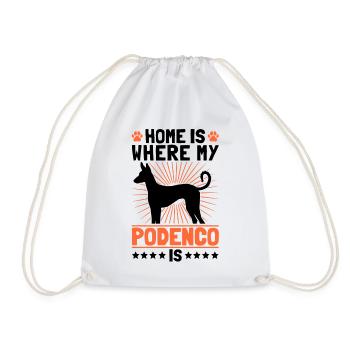 Maison est où Podenco est le lévrier espagnol - Sac de sport léger - blanc - Devant