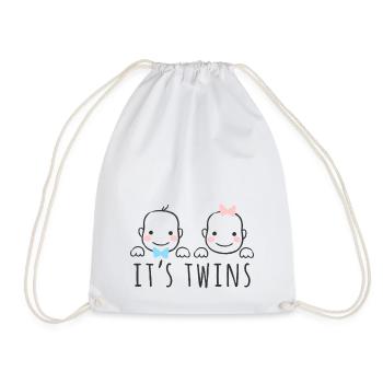 Zwillinge Geschenk Schwangere Mama Baby Girl Boy - Turnbeutel - Weiß - Vorne