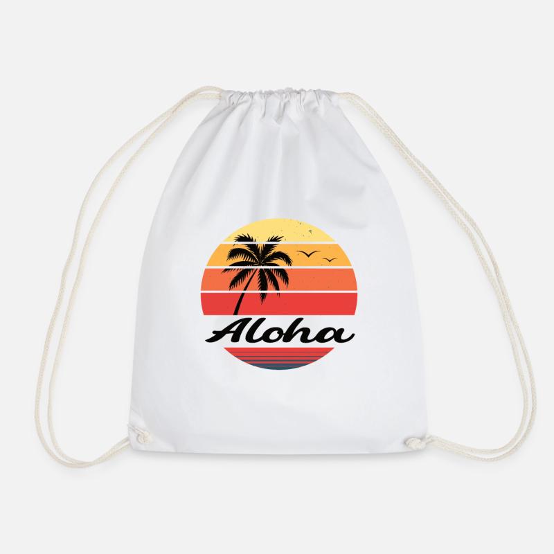 Palmen Aloha - Turnbeutel - Weiß