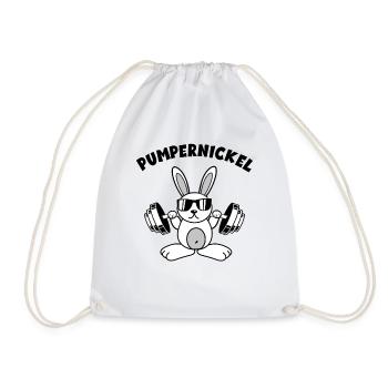 Pumpernickel Fitness Gym Workout Hase Bodybuilder - Turnbeutel - Weiß - Vorne